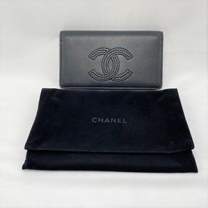 Chanel Black Studded CC Wallet